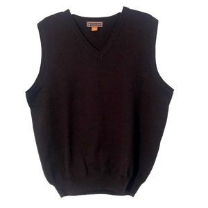 Patrick James 100% Merino wool sweater vest burgundy maroon